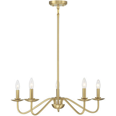 Meridian Lite Trends 5-Light Chandelier in Natural Brass M100120NB