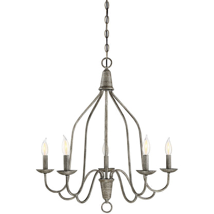 Meridian Lite Trends 5-Light Chandelier in Distressed Wood M10043DW