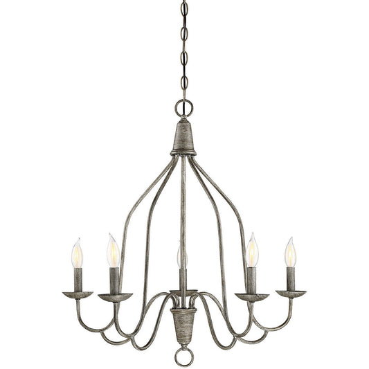 Meridian Lite Trends 5-Light Chandelier in Distressed Wood M10043DW