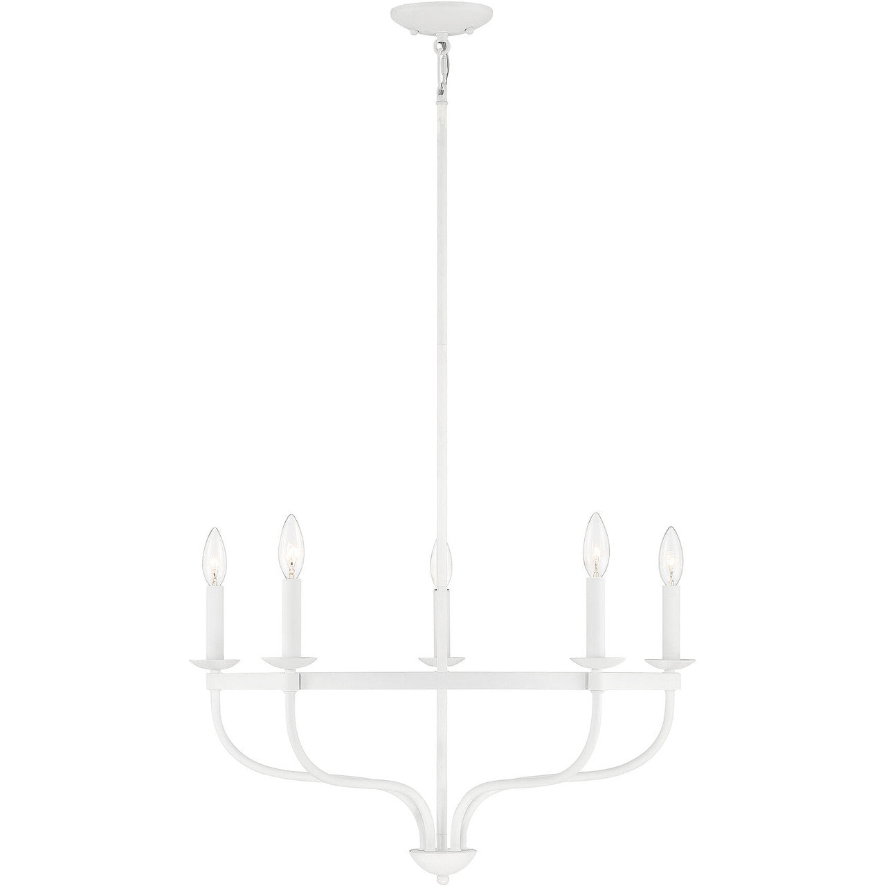 Meridian Lite Trends 5-Light Chandelier in Bisque White M10087BQW