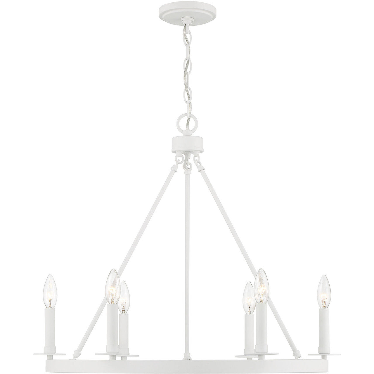 Meridian Lite Trends 6-Light Chandelier in Bisque White M10093BQW