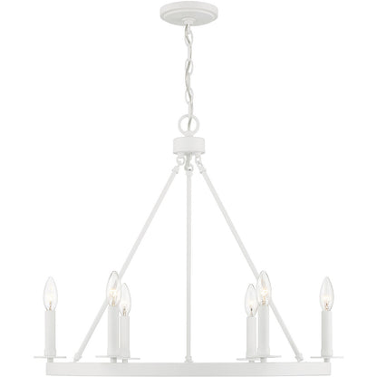 Meridian Lite Trends 6-Light Chandelier in Bisque White M10093BQW