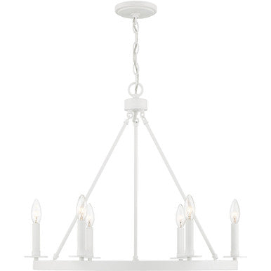 Meridian Lite Trends 6-Light Chandelier in Bisque White M10093BQW