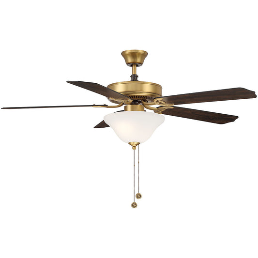 Meridian Lite Trends 52" 2-Light Ceiling Fan in Natural Brass M2018NBRV