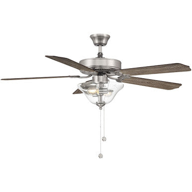 Meridian Lite Trends 52" 2-Light Ceiling Fan in Brushed Nickel M2019BNRV