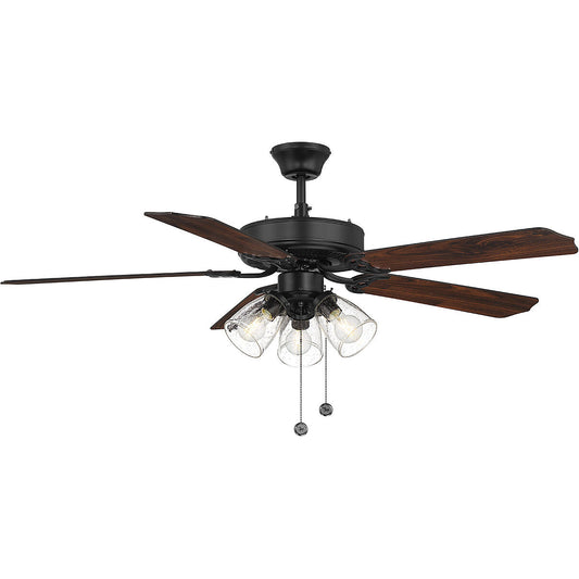 Meridian Lite Trends 52" 3-Light Ceiling Fan in Matte Black M2022MBKRV