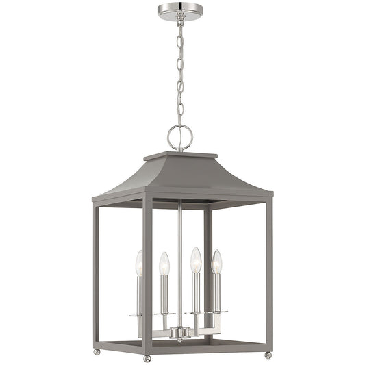 Meridian Lite Trends 4-Light Pendant in Gray with Polished Nickel M30009GRYPN