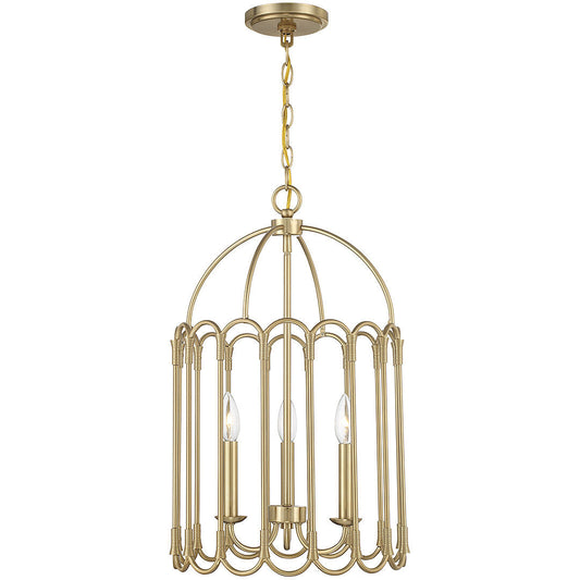 Meridian Lite Trends 3-Light Pendant in Natural Brass M30011NB