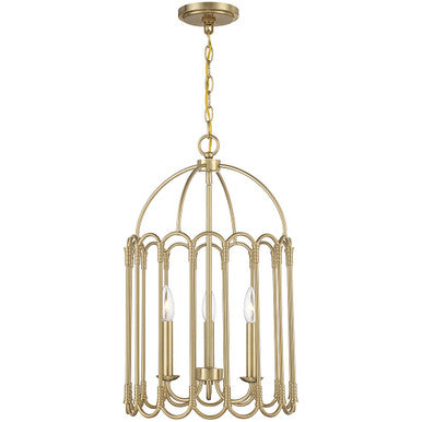 Meridian Lite Trends 3-Light Pendant in Natural Brass M30011NB