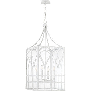 Meridian Lite Trends 4-Light Pendant in Distressed White M30012DW