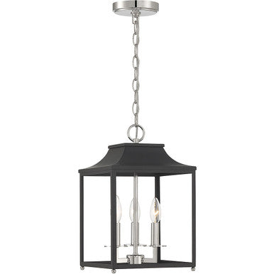 Meridian Lite Trends 3-Light Pendant in Matte Black with Polished Nickel M30013MBKPN