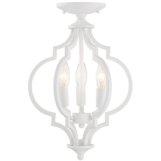 Meridian Lite Trends 3-Light Convertible Semi-Flush or Pendant in Bisque White M60055BQW