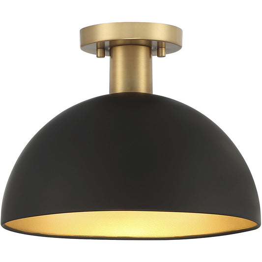 Meridian Lite Trends 1-Light Ceiling Light in Matte Black with Natural Brass M60071MBKNB