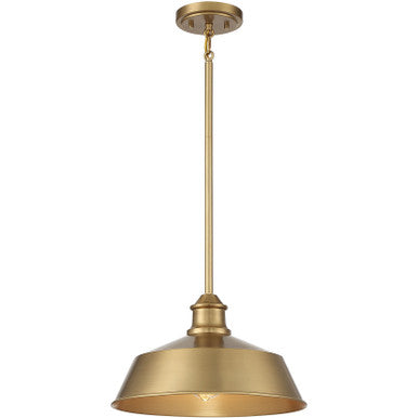 Meridian Lite Trends 1-Light Pendant in Natural Brass M7021NB