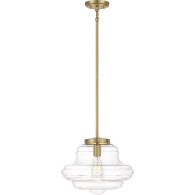 Meridian Lite Trends 1-Light Pendant in Natural Brass M7022NB