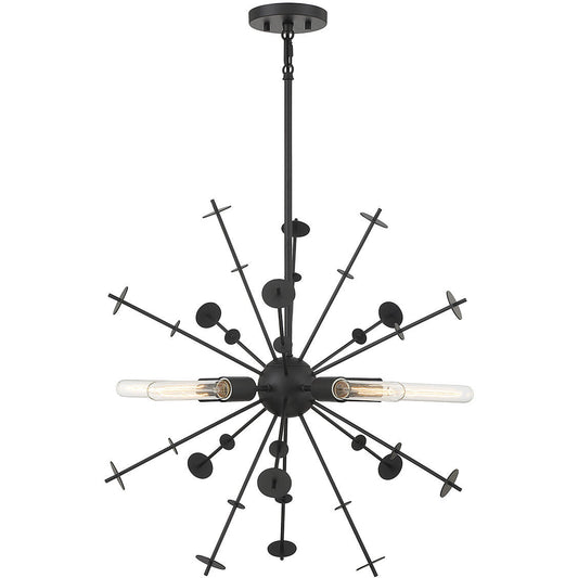 Meridian Lite Trends 5-Light Pendant in Matte Black M7027MBK