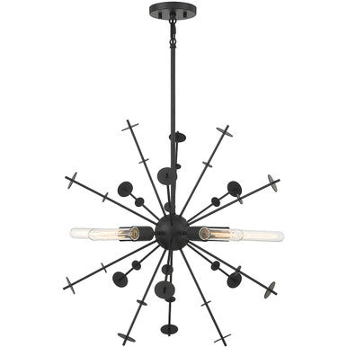 Meridian Lite Trends 5-Light Pendant in Matte Black M7027MBK