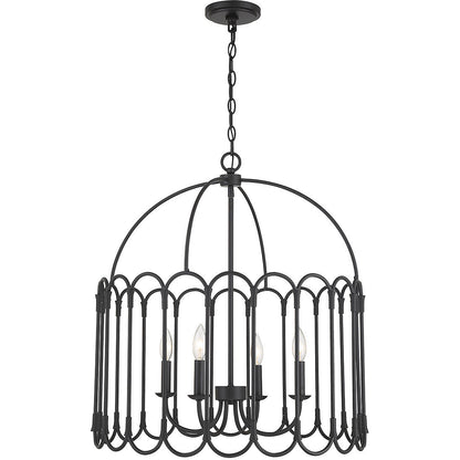 Meridian Lite Trends 4-Light Pendant in Matte Black M7029MBK