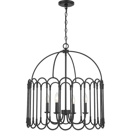 Meridian Lite Trends 4-Light Pendant in Matte Black M7029MBK