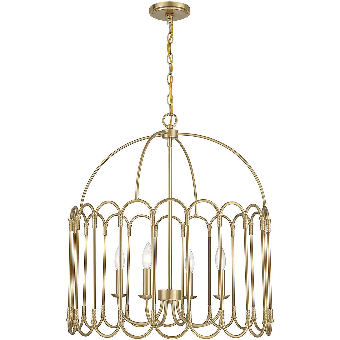 Meridian Lite Trends 4-Light Pendant in Natural Brass M7029NB