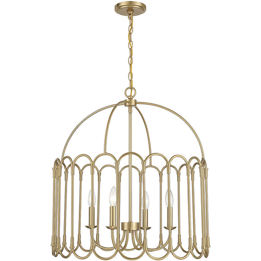 Meridian Lite Trends 4-Light Pendant in Natural Brass M7029NB