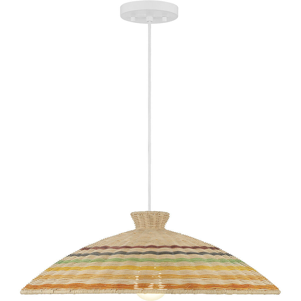 Meridian Lite Trends 1-Light Pendant in Matte White M7032NRC