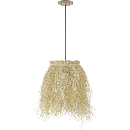 Meridian Lite Trends 1-Light Pendant in Natural Rattan M7033NR