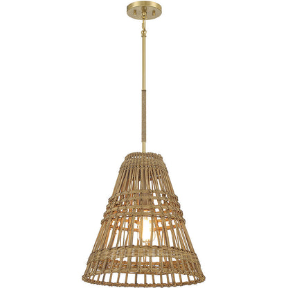 Meridian Lite Trends 1-Light Pendant in Natural Brass M7035NRNB