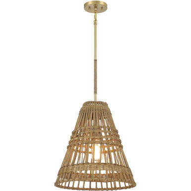 Meridian Lite Trends 1-Light Pendant in Natural Brass M7035NRNB