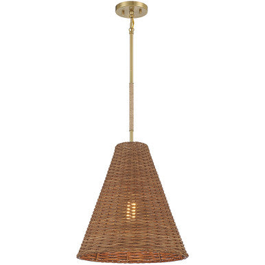 Meridian Lite Trends 1-Light Pendant in Natural Brass M7036NRNB