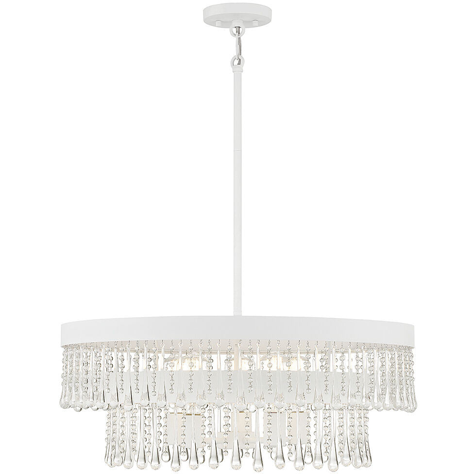 Meridian Lite Trends 6-Light Pendant in Bisque White M7038BQW