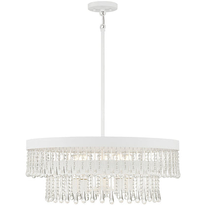 Meridian Lite Trends 6-Light Pendant in Bisque White M7038BQW