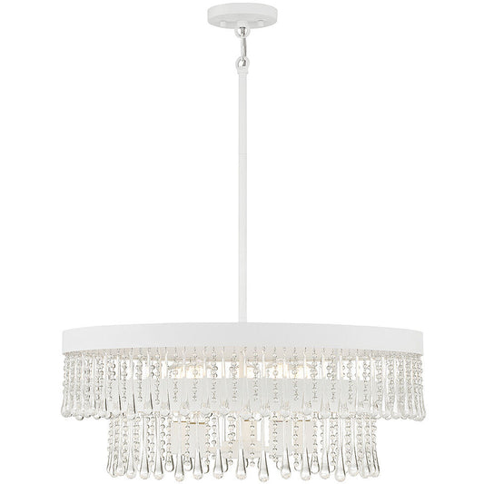 Meridian Lite Trends 6-Light Pendant in Bisque White M7038BQW