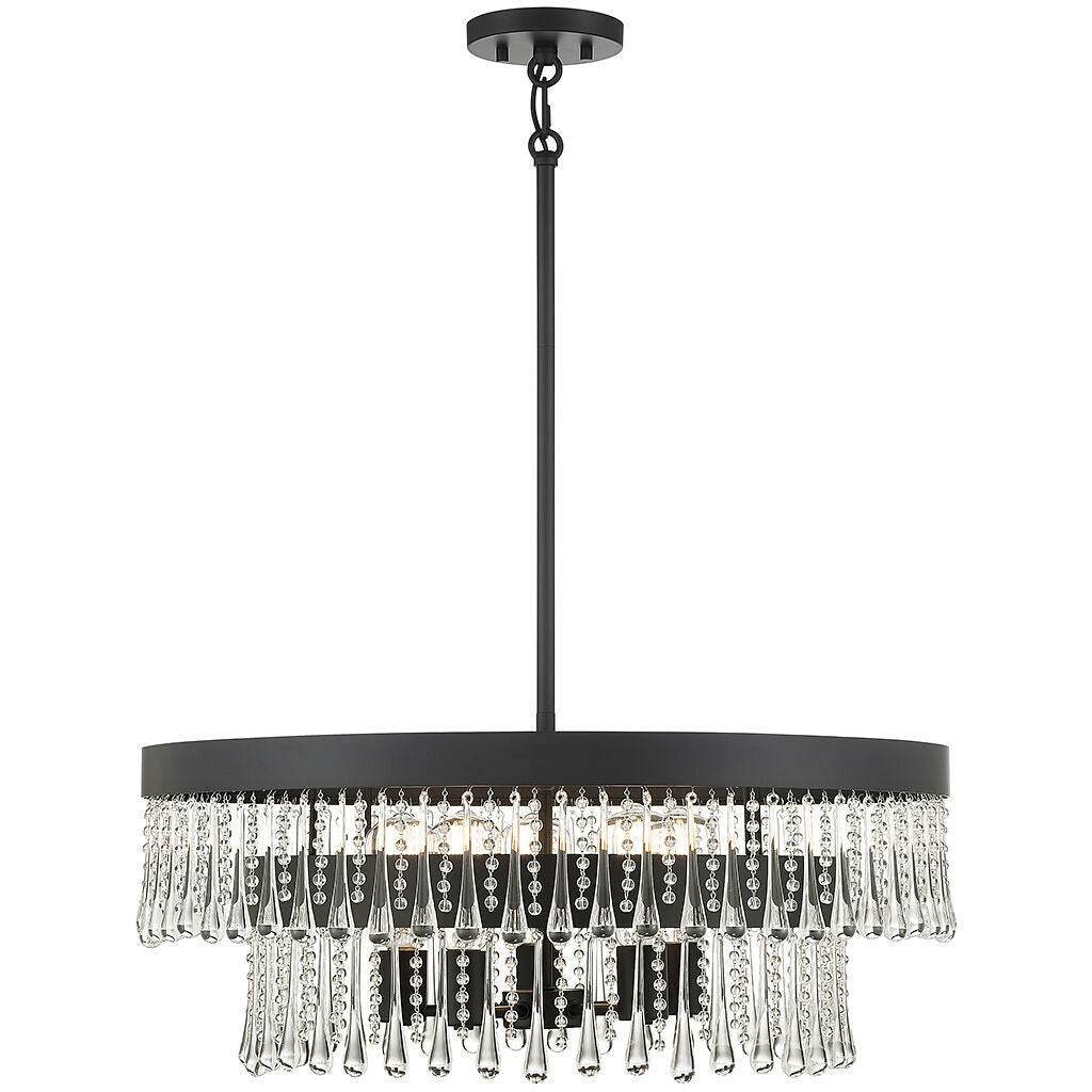 Meridian Lite Trends 6-Light Pendant in Matte Black M7038MBK