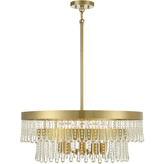 Meridian Lite Trends 6-Light Pendant in Natural Brass M7038NB