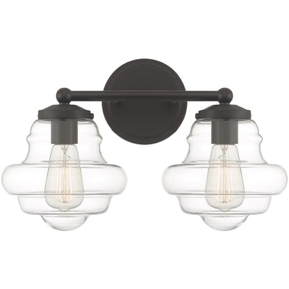 Meridian Lite Trends 2-Light Bathroom Vanity Light in Oil Rubbed Bronze M80072ORB