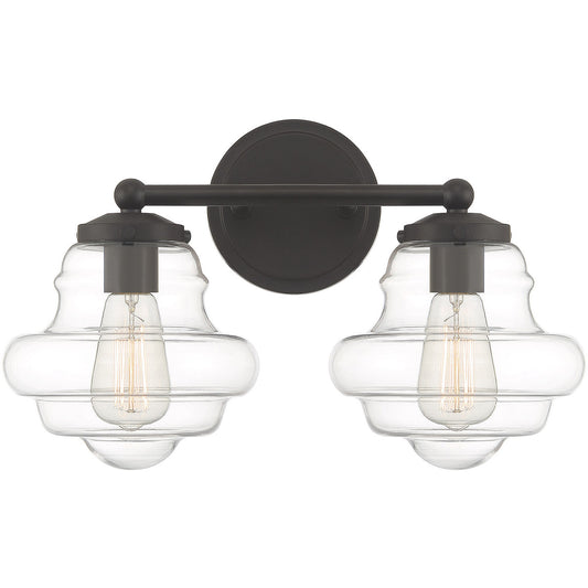 Meridian Lite Trends 2-Light Bathroom Vanity Light in Oil Rubbed Bronze M80072ORB