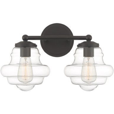 Meridian Lite Trends 2-Light Bathroom Vanity Light in Oil Rubbed Bronze M80072ORB