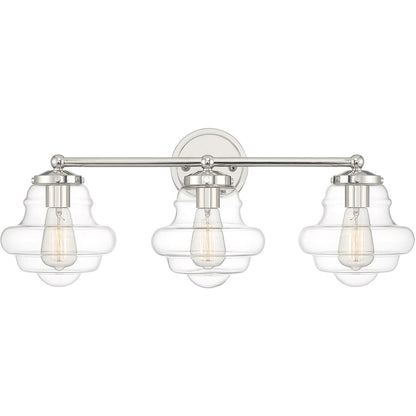 Meridian Lite Trends 3-Light Bathroom Vanity Light in Polished Nickel M80073PN