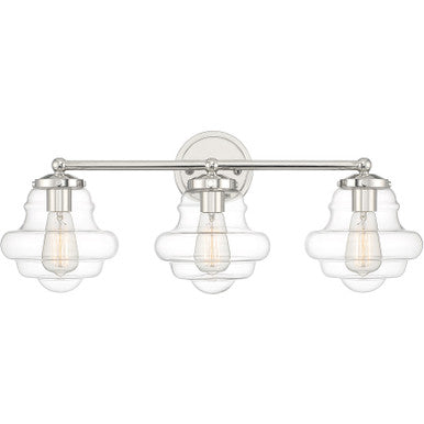 Meridian Lite Trends 3-Light Bathroom Vanity Light in Polished Nickel M80073PN