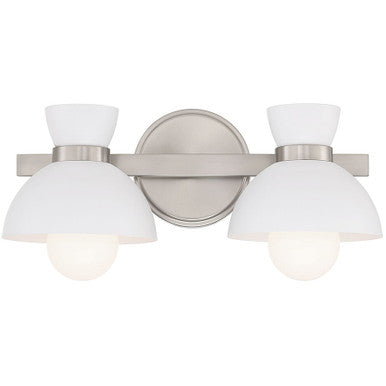 Meridian Lite Trends 2-Light Bathroom Vanity Light in Brushed Nickel M80074BN