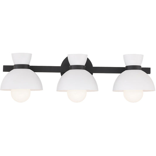 Meridian Lite Trends 3-Light Bathroom Vanity Light in Matte Black M80075MBK