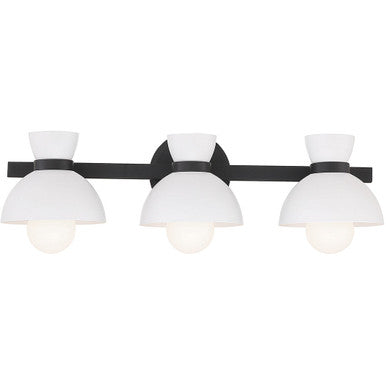 Meridian Lite Trends 3-Light Bathroom Vanity Light in Matte Black M80075MBK