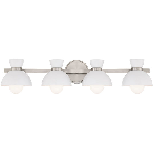 Meridian Lite Trends 4-Light Bathroom Vanity Light in Brushed Nickel M80076BN