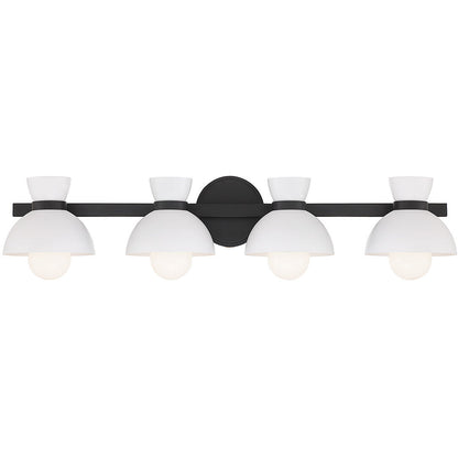 Meridian Lite Trends 4-Light Bathroom Vanity Light in Matte Black M80076MBK