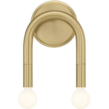 Meridian Lite Trends 2-Light Wall Sconce in Natural Brass M90099NB