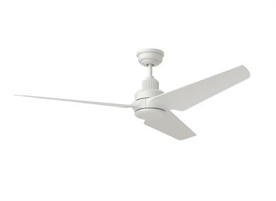 Visual Comfort Fan Ruhlmann 52" LED Ceiling Fan - Matte White, Handheld Remote, 6-speed, Reverse and Dimmer, indoor/outdoor 3RULSM52RZWD