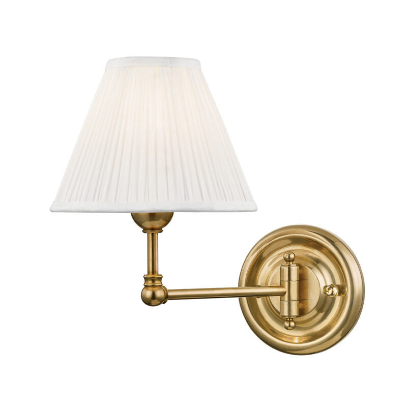 Hudson Valley Lighting Classic No.1 Wall Sconce in Aged Brass MDS101-AGB