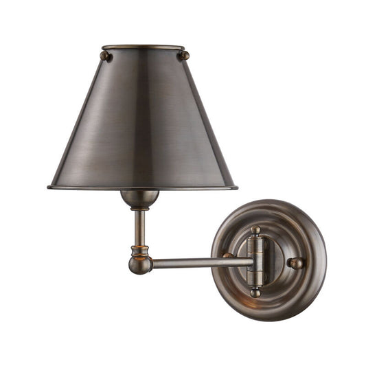 Hudson Valley Lighting Classic No.1 Wall Sconce in Distressed Bronze MDS101-DB-MS