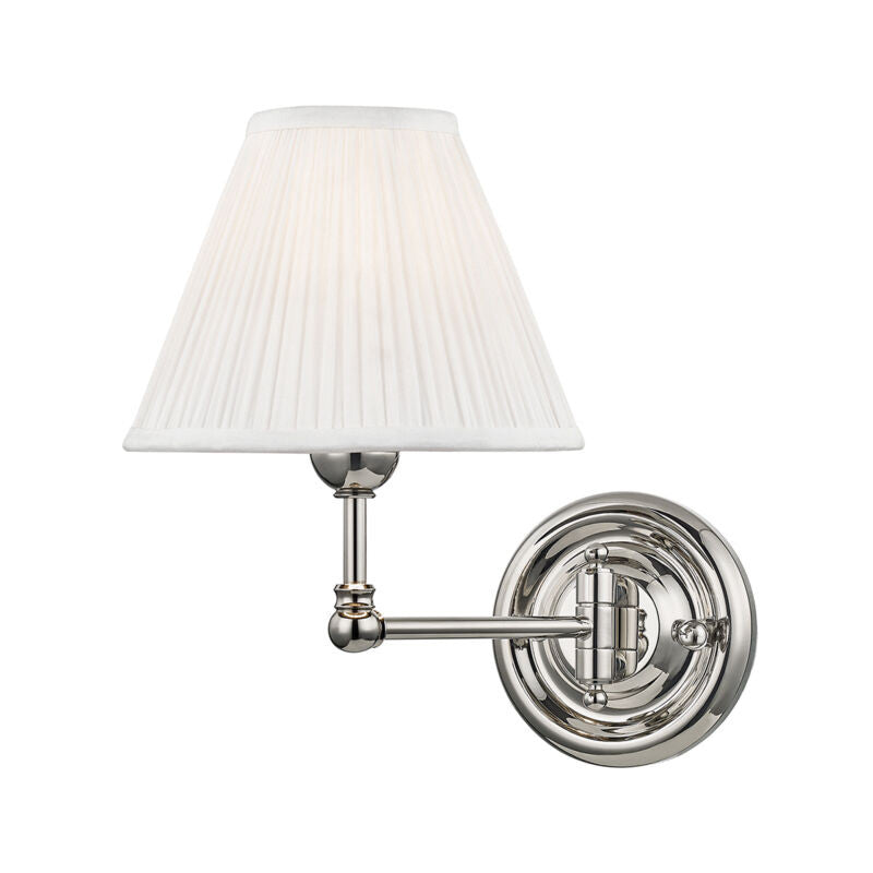 Hudson Valley Lighting Classic No.1 Wall Sconce in Polished Nickel MDS101-PN